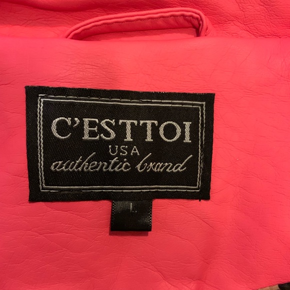C’ EST TOI vegan jacket in HOT PINK!! - Picture 4 of 5